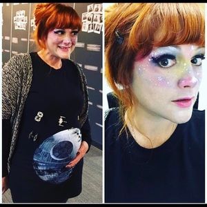 Maternity Halloween Shirt: Star Wars Death Star